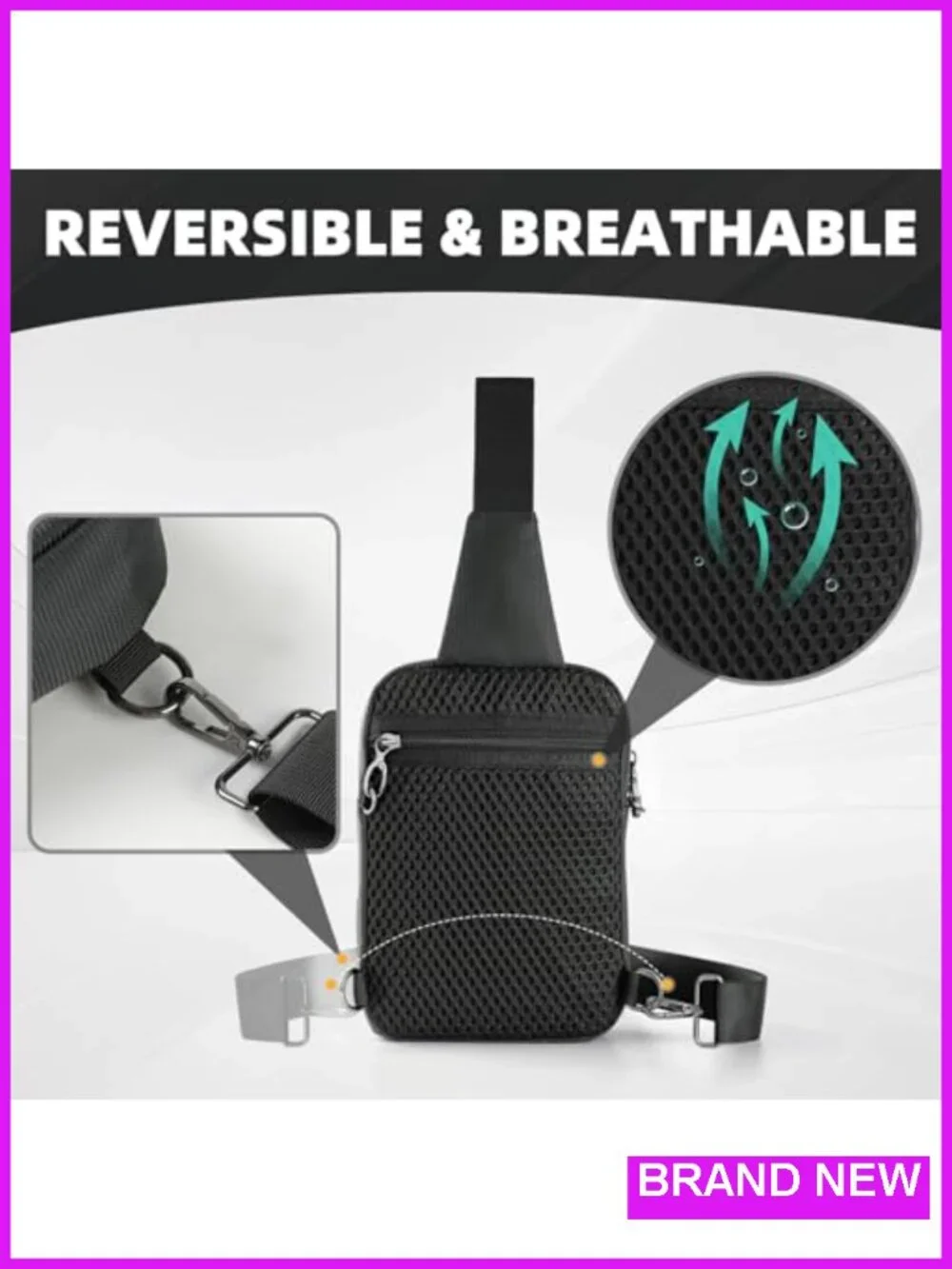 Anti Theft RFID Sling Bag Water Resistant Crossbody Chest Bag Travel